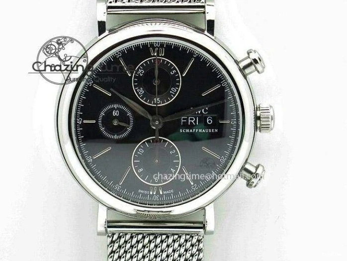 MIROTIME 0101 Portugieser Chrono  42 IW390406 RG ZF 1:1 Best Edition Blue Dial on Brown Leather Strap A Durable 7129